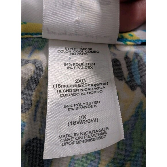 Just My Size Top Women 2X Blouse Surplice V-neck Multicolor Stretch Animal Print - Picture 11 of 14